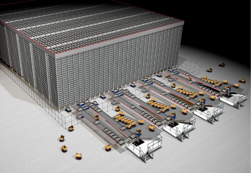 Model orderpicksysteem met robots